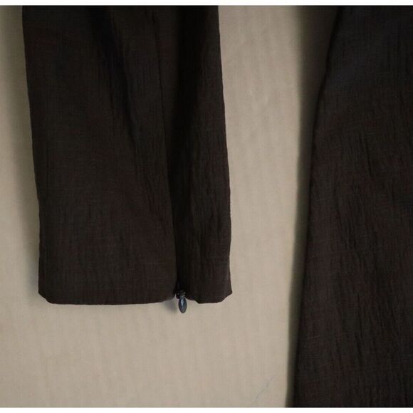 Theory Women Sz 6 Graystone Textured Stretch Kamillina Crinkle Flare Dress - Picture 7 of 12